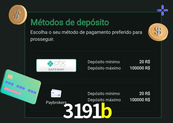 O cassino 3191b oferece uma grande variedade de métodos de pagamento